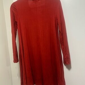 Elegant Red Long Sleeve Dress